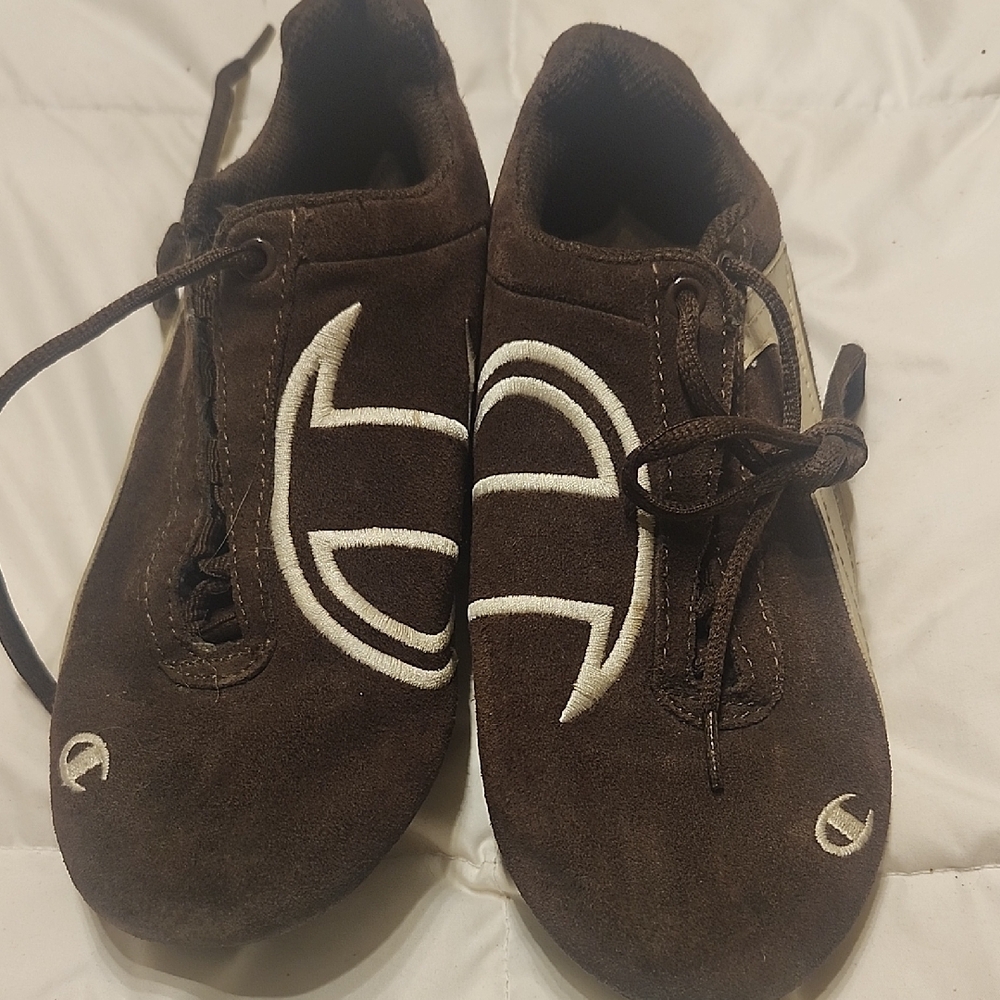 Champion Dark Brown Sneakers with White Highlights